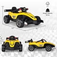 thumbnail image 4 of Costway 12V Kids Ride on Car Electric Racing Truck Remote Control w/ MP3 & Lights Yellow, 4 of 10