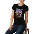 thumbnail image 2 of Bee Gees T-Shirt à Manches Courtes pour Femmes en Coton, Col Ras du Cou, Chandails Décontractés à Imprimé, Noir, 2 of 6