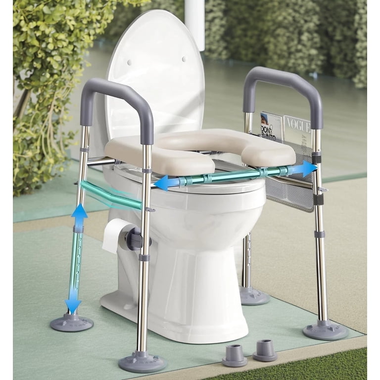 Bluelog Raised Toilet Seat with Handles, 400lbs Capacity  display picture 1