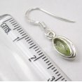 thumbnail image 3 of SilverStarJewel 925 Solid Silver Cabochon Marquise Peridot Handmade Modernistic Earrings 1.1", 3 of 3