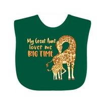 Inktastic My Great Aunt Loves Me Big Time Cute Giraffe Family Boys or Girls Baby Bib