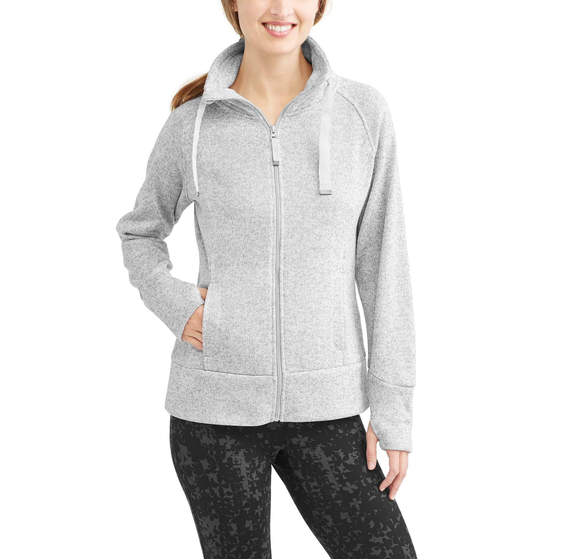 Danskin Now Women's Active Cowlneck Sweater Jacket