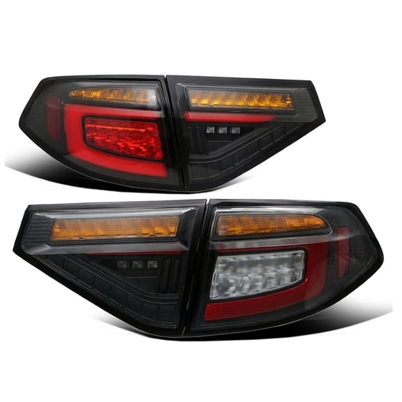 RTMOTO LED Taillights Taillamps Assembly Compatible with 2008-2014 Subaru Impreza WRX SE Hatchback 5Dr Amber Sequential Signal,White Reserve,Brake Black Housing Red Tubes