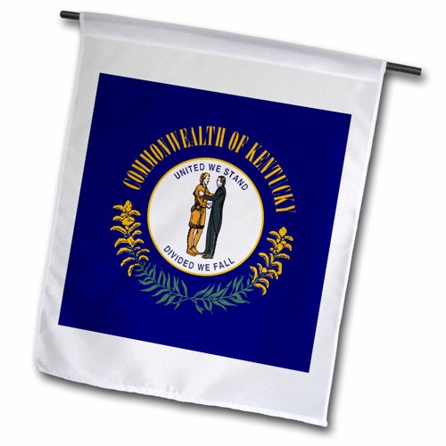 3dRose, Flag of Kentucky - US American state - United States of America USA - dark blue Commonwealth seal, 18 x 27 inch Garden Flag