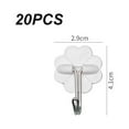 thumbnail image 2 of Adhesive Hook 20PCS White PlasticShaped Damage-Free Hanging Wall Hooks, 2 of 6