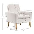 thumbnail image 2 of Dazone Modern Accent Chair, Single Sofa Comfy Sherpa Teddy Fabric Upholstered Arm Chair Club Chair, For Living Room, White, 2 of 8