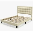 thumbnail image 6 of Zzistar Upholstered Platform Bed Frame with Button Tufted Headboard, Modern Heavy Duty Wood Bed Frame, Full Size, 6 of 9