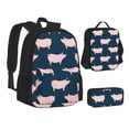 thumbnail image 2 of Naloa Pig 1 Print Large Capacity Backpack Lunch Bag Pencil Case Combination 3 Piece Set for Student, 2 of 8