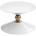 thumbnail image 3 of Meridian Furniture Malia Table Basse en Métal Blanc et Or en Forme de Sablier, 3 of 5