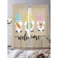 thumbnail image 3 of Gnomes Easter Sheer Curtains 96 Inch Length 2 Panels Set Window Treatments, Vintage Bunny Eggs Retro Art Rustic Rod Pocket Semi Curtains for Living Room/Bedroom/Kitchen Décor, 104"W x 96"L, 3 of 7