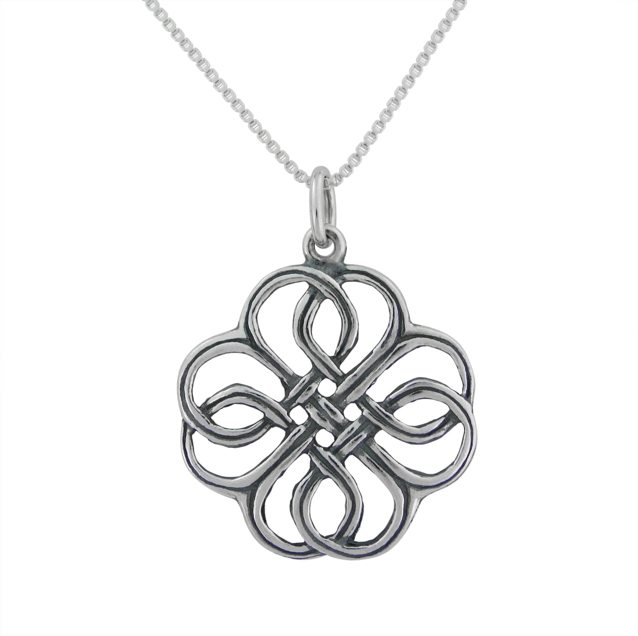 1 1/4 inch tall Sterling Silver Flower Pendant