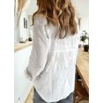 thumbnail image 3 of Blouses à Manches Retroussables Col en V pour Femmes -Bomveson, 3 of 4