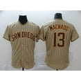 thumbnail image 1 of Nueva Camiseta De Béisbol Cardigan Padres Baseball #13 Machado Summer Sportswear Khaki-L(44), 1 of 2