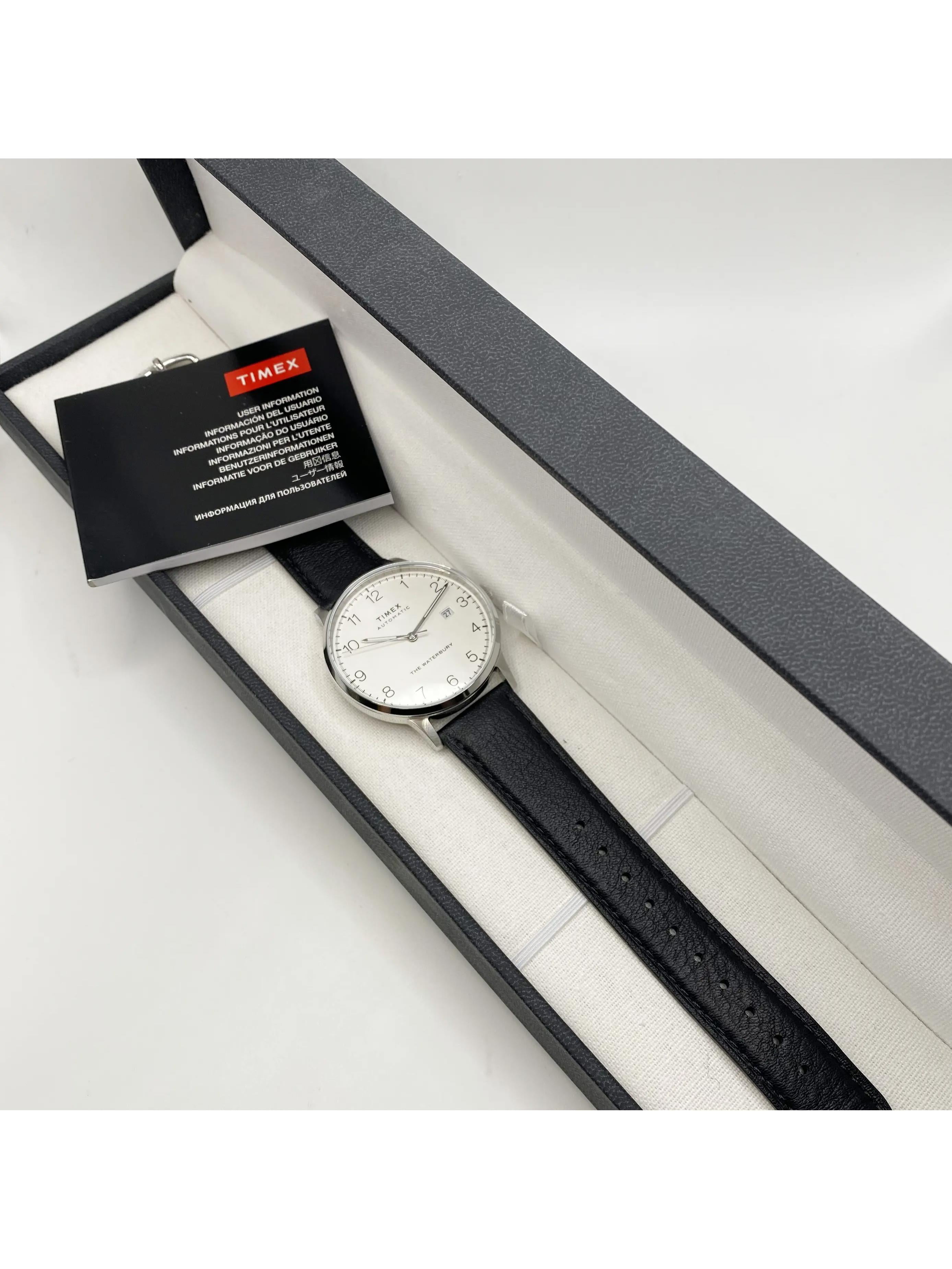 New Timex Waterbury 40mm Steel White Dial Men Automatic