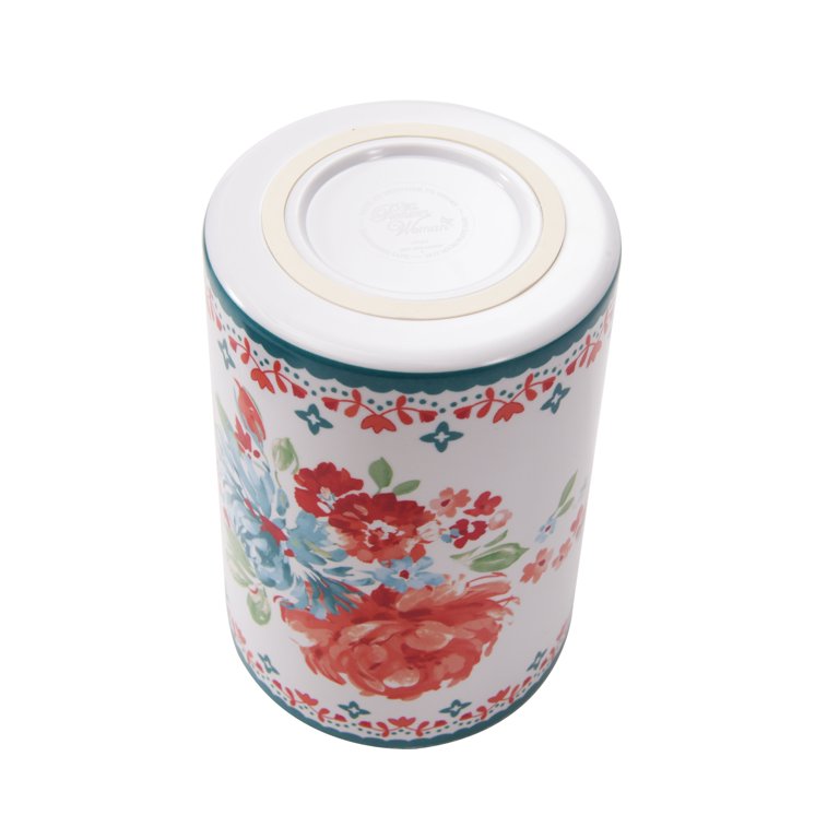 The Pioneer Woman 6-Piece Melamine Utensil Crock with Wood Tools, Sweet  Rose - Walmart.com