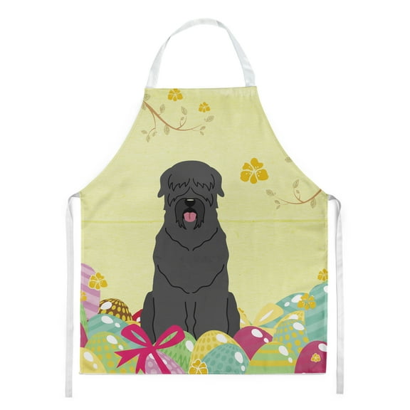 Carolines Treasures BB6026APRON Easter Eggs Black Russian Terrier Apron Large multicolor