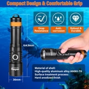 ORCATORCH D710 Scuba Diving Light Set with Spare Rechargeable Battery, 3000 Lumens Super Bright Underwater Flashlight, IP68 Waterproof Night Dive Torch 150 Meters Submersible Light (Black)