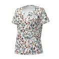 thumbnail image 2 of Naloa Christmas Elements Print T-Shirts Short Sleeve V Neck Tees for Women Fashion Tops Trendy Lightweight Soft Casual Summer Outfits Clothes, 2 of 5