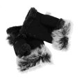 thumbnail image 7 of Suede Women Fingerless Gloves Faux Fur Warm Wrist Half Finger Driving Texting Winter Fuzzy Cold Weather Warmer Mitten, 7 of 7