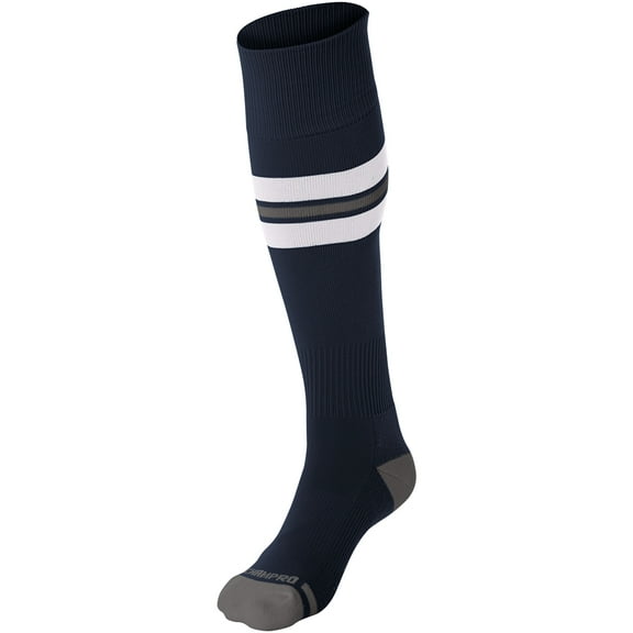 Striped Baseball Sock - NAVY, WHITE, GREY - XS