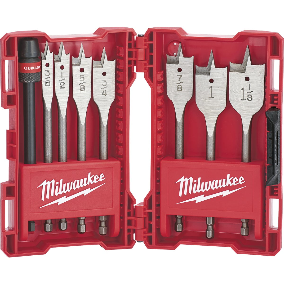 Milwaukee Tool Flat Boring Bit 6" Universal Set - 8PC