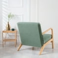 thumbnail image 4 of SUNICOL Stretch Armchair Slipcover with Zipper, Jacquard Spandex Wood Arm Chair Cover Protector, Elastic Removable Accent & Dining Chair Covers for Living Room, Home Decor, Green, 4 of 8
