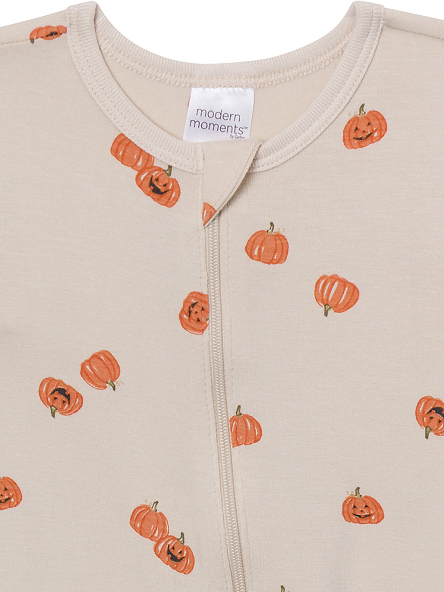 Modern Moments by Gerber Neutral Two-Way Zip Viscose Sleep ´N Play Footed Pajama , Sizes Newborn - 6/9 Months