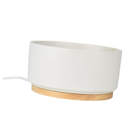 EHJRE Cat Feeding Station Constant Temperature Pet Bowl 1L Winter Outside Ceramic Heated Waterer Heated Water Food Bowl for Chicken