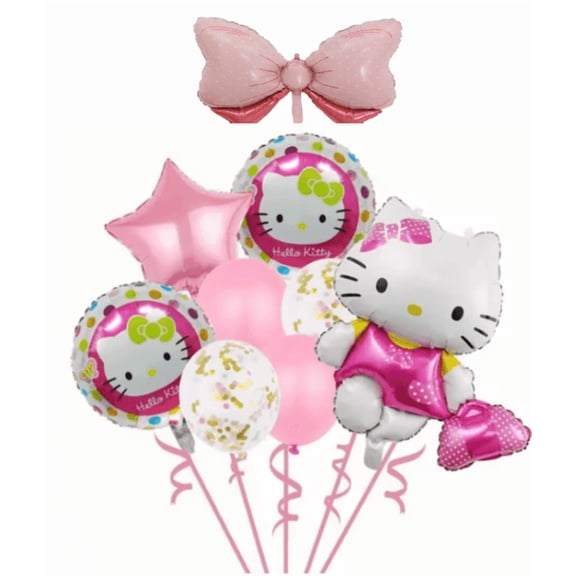 10PCS For Hello Themed For Kitty Balloons - Kitty Balloons Birthday Party Decorations, Celebration Party Kit Supplies for All Occasion