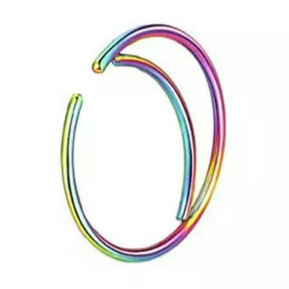 K-KED 1Pcs Moon Shape Nose Hoop Fake Septum Nose Rings Helix Piercing Nose Rings -multi