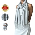 thumbnail image 4 of MIAKRAFTS Women's Scarf Pashmina Shawls and Wraps for Events Gifts Evening Dress Shawl (Gray), 4 of 5