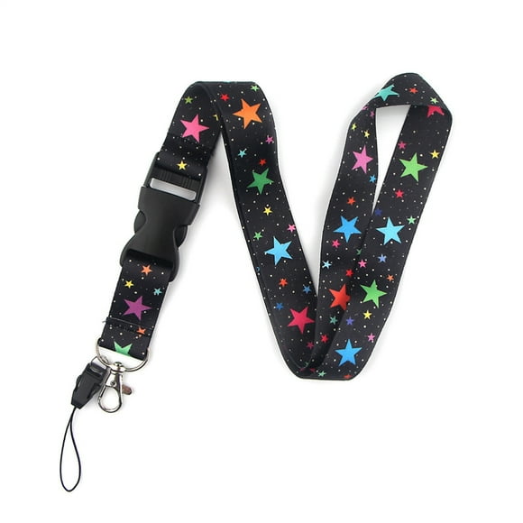 Cordón con hebilla, diseño de estrella de girasol, correa para el cuello, llavero para colgar llaves, tarjetas de identificación del teléfono