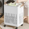thumbnail image 5 of 14.96 x 11.22 x 19.69 in Foldable Laundry Hamper with Wheels Large Capacity Dirty Clothes Basket Bathroom Storage, 5 of 6
