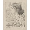 thumbnail image 2 of Albert Sterner 20x24 Black Ornate Framed Double Matted Museum Art Print Titled: Bust Portrait of Young Woman in Profile (1895), 2 of 5