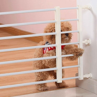 Short Dog Gate Expandable Dog Gate - Adjustable Short Indoor Dog Gate For Small Dogs & Puppies - Step Over Wooden Pet Gate For Doorways/Stairs, Pressure Mount Small Pet Gate,Low Pet Gate-Adjustable