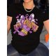 thumbnail image 1 of Women's Inspirational Graphic Tee - Short Sleeve, Crew Neck, Machine Washable - White with Purple RiCamisetas para mujer, lindas camisetas con estampado gráfico, de manga corta, estilo casual, para ve, 1 of 7