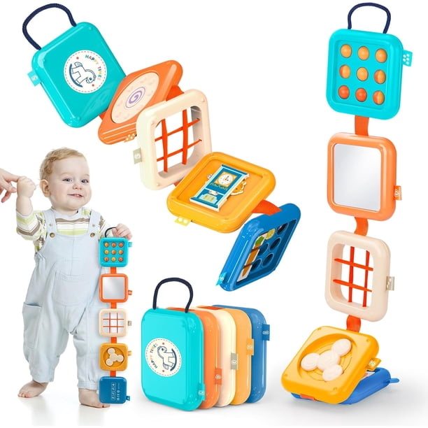 Juguetes para bebés de 6 a 12 meses, asiento de coche para bebés, juguetes Montessori 7 en 1 para bebés de 6 a 12 meses, juguetes de viaje para bebés de 6 a 12 meses, juguetes de desarrollo y aprendiz