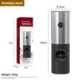 thumbnail image 1 of Battery-Powered Gravity Sensor Spice Grinder: Rustproof Stainless Steel Electric Mill for Peppercorns, Sea Salt & Herbs – Wireless, Compact, Easy-Clean Kitchen Tool with Color Gift Box (Silver), 1 of 6