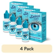 (4 pack) Splash Tears Fast Acting Artificial Tears Moisturizing Eye Drops Grittiness Irritation Use Daily 0.5 fl oz