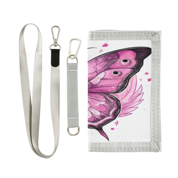 RMDQTR Cute Novelty Wallet Stylish Foldable Wallet The Perfect Gift Pink Swallowtail Butterfly Pattern