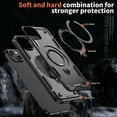 thumbnail image 2 of Rugged Phone Case for Apple iPhone 14, Military Grade Shockproof iPhone 14 Case with Ring Holder, Kickstand, TPU & PC Shell MagSafe Compatible iPhone 14 Cover, Black, 2 of 5