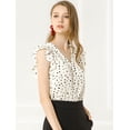 thumbnail image 4 of Blusa Allegra K Cuello V Gasa Volantes Lunares Mujer Beige XL, 4 of 6