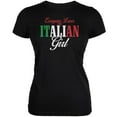 thumbnail image 1 of Everyone Loves An Italian Girl Black Juniors Soft T-Shirt, 1 of 1