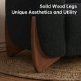 thumbnail image 5 of Morden Fort Sherpa Boucle Cloud 3-Seater Sofa, Upholstered Modern Comfy Couch with Crescent Wood Legs and 3 Matching Pillows, Black, 5 of 8