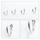 thumbnail image 3 of Ganchos para bufandas Uxcell, ganchos para bata, perchas para armarios de bricolaje, tono plateado, aleación de zinc, 10 piezas, 3 of 7