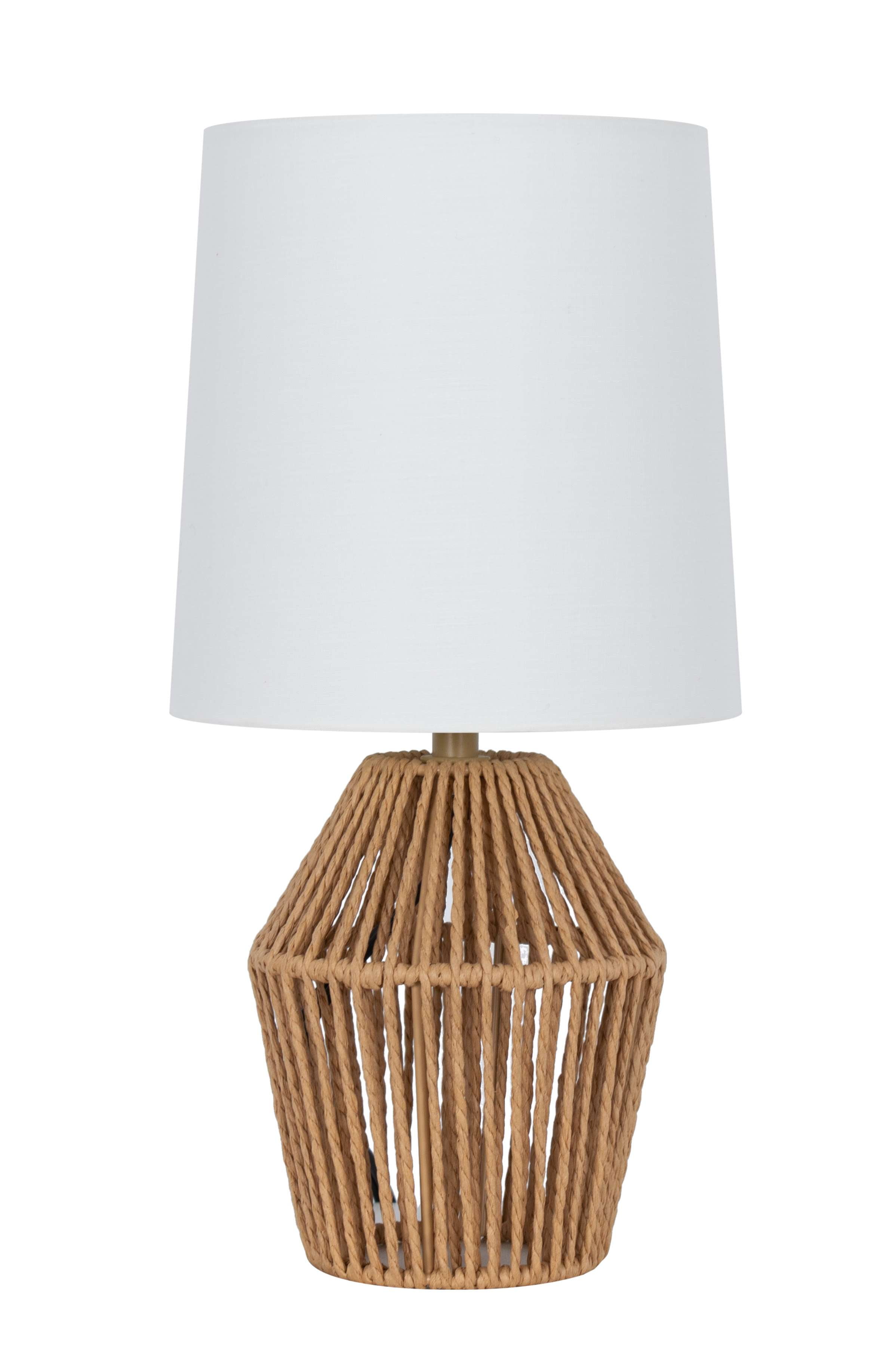 (4 pack) Mainstays 12.75" Rope Mini Lamp, Brown, 5.75 x 6.5 x 6.5" Lamp Shade