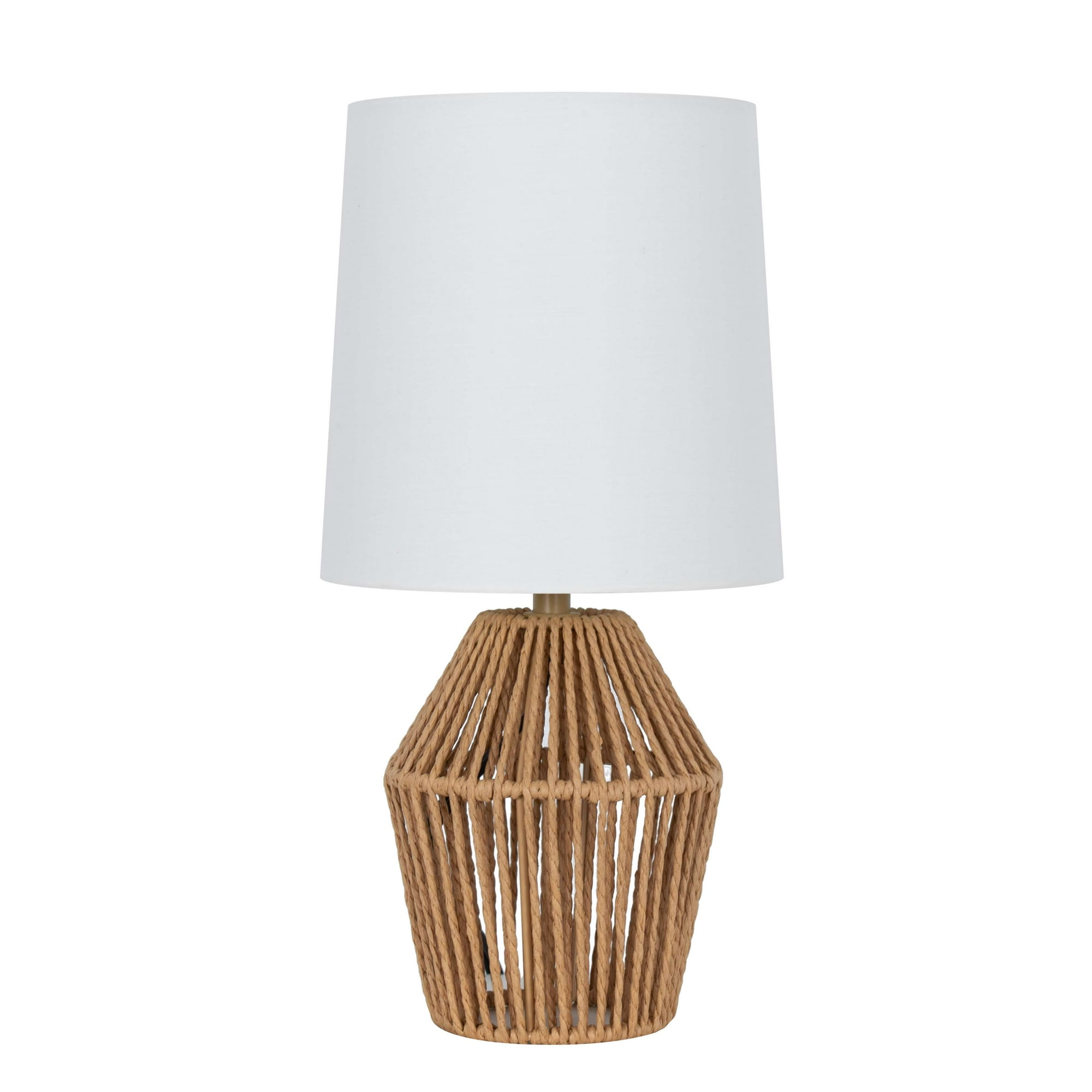 Mainstays Rope Mini Table Lamp, Brown, 12.75 in