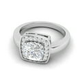 thumbnail image 4 of 1.10 Ct Cushion Cut Moissanite Halo Women Engagement Ring Platinum Plated 925 Sterling Silver, 4 of 5