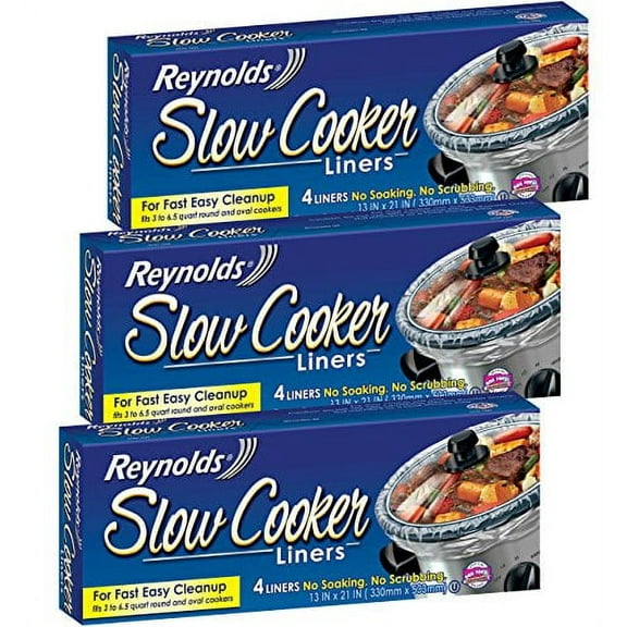 Reynolds Metals Slow Cooker Liners 13"X21" - 3 Pack (12 Liners Total)
