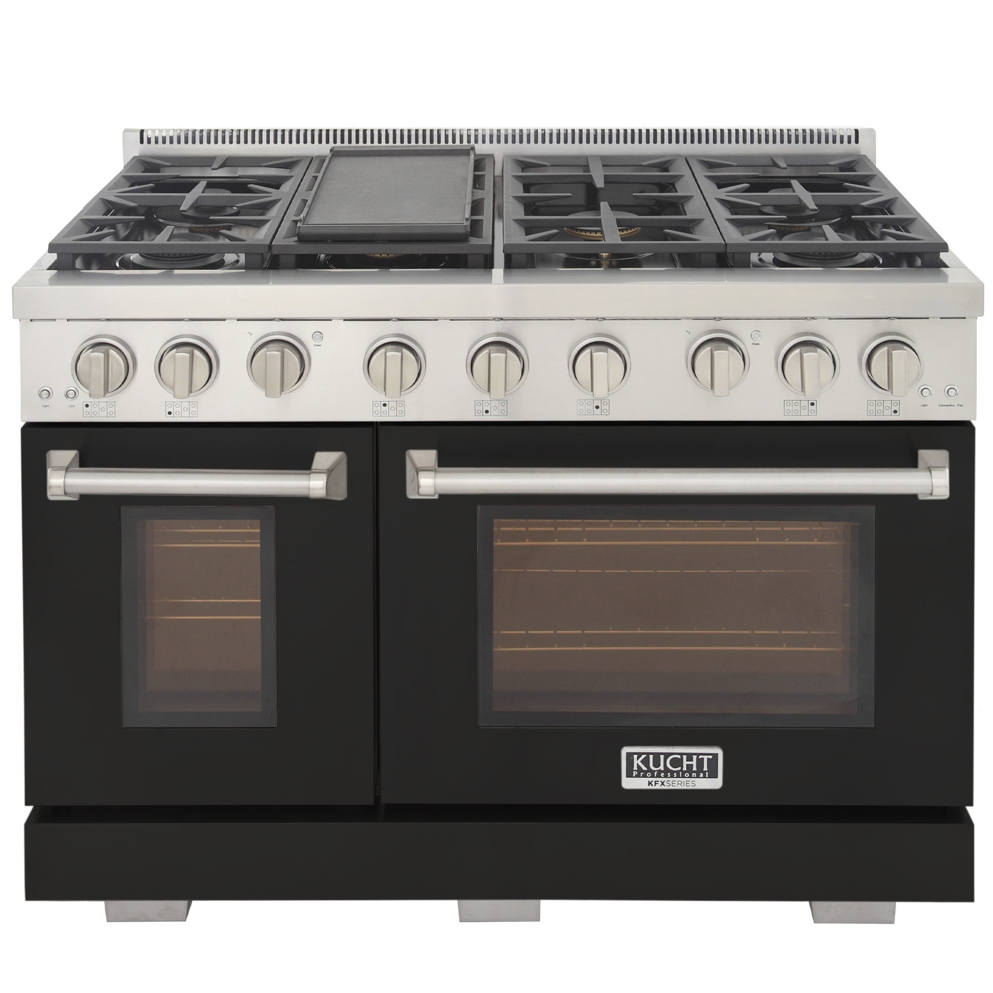 Professional 48-in Propane Gas Range in Black with True Simmer Burners